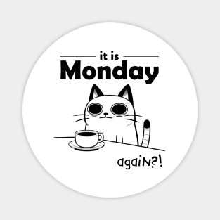 Hate Monday Cat T-Shirt Magnet